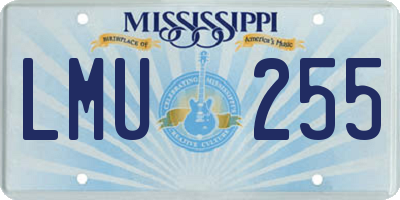 MS license plate LMU255