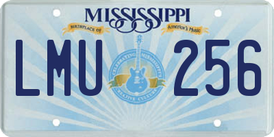 MS license plate LMU256