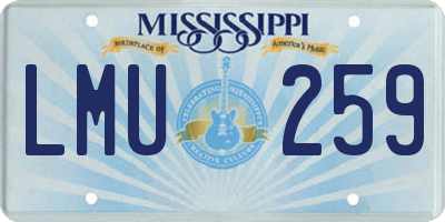 MS license plate LMU259