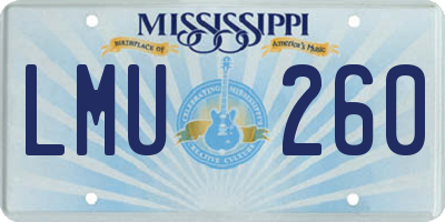 MS license plate LMU260