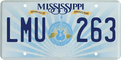 MS license plate LMU263