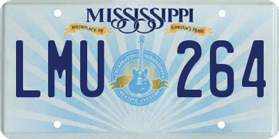 MS license plate LMU264