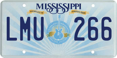 MS license plate LMU266