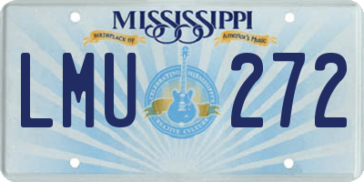 MS license plate LMU272