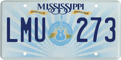 MS license plate LMU273
