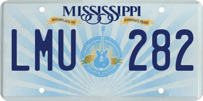 MS license plate LMU282