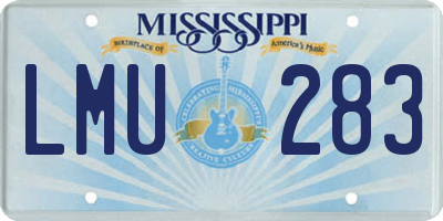 MS license plate LMU283