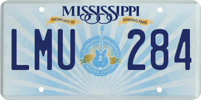 MS license plate LMU284