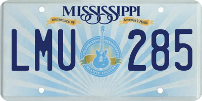 MS license plate LMU285