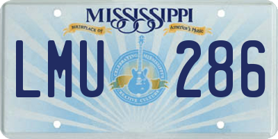MS license plate LMU286