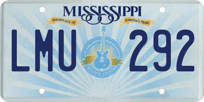 MS license plate LMU292