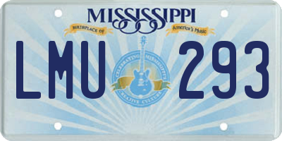 MS license plate LMU293