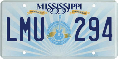 MS license plate LMU294