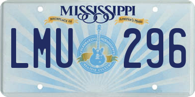 MS license plate LMU296