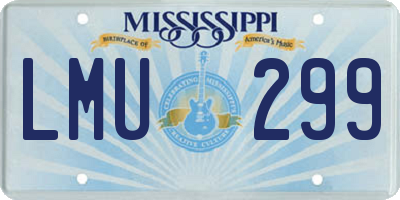 MS license plate LMU299