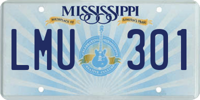 MS license plate LMU301