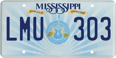 MS license plate LMU303
