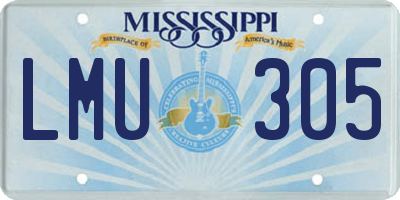 MS license plate LMU305