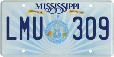 MS license plate LMU309
