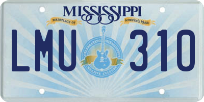 MS license plate LMU310