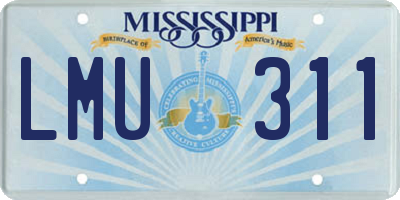 MS license plate LMU311
