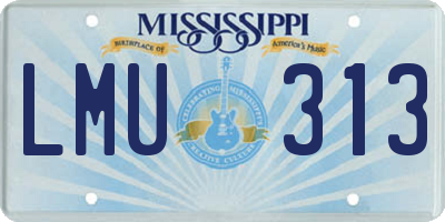 MS license plate LMU313