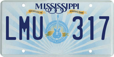 MS license plate LMU317