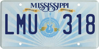 MS license plate LMU318