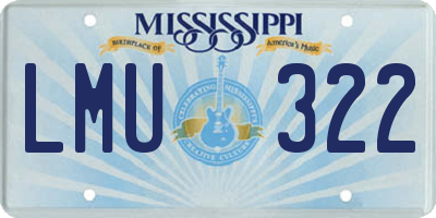 MS license plate LMU322