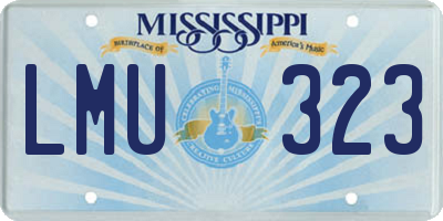 MS license plate LMU323