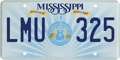 MS license plate LMU325