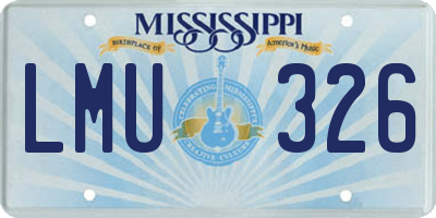 MS license plate LMU326