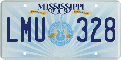 MS license plate LMU328