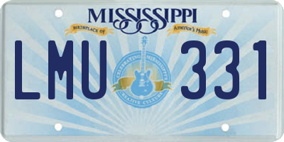 MS license plate LMU331