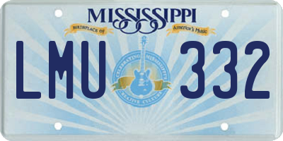 MS license plate LMU332