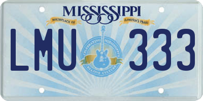 MS license plate LMU333