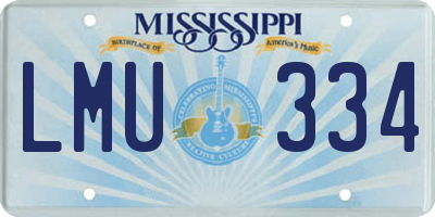 MS license plate LMU334