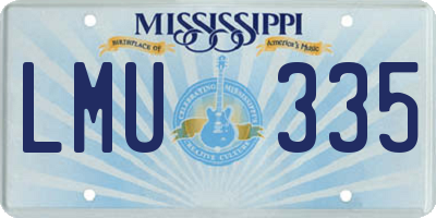MS license plate LMU335