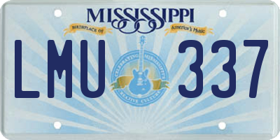 MS license plate LMU337