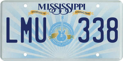 MS license plate LMU338