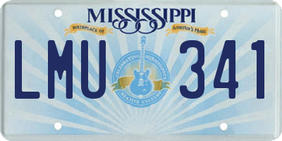 MS license plate LMU341
