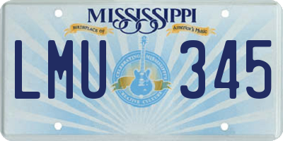 MS license plate LMU345