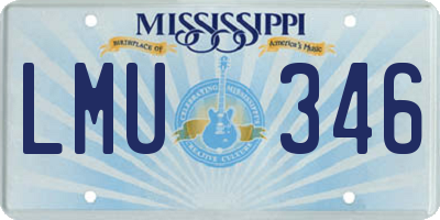 MS license plate LMU346