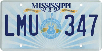 MS license plate LMU347