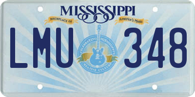 MS license plate LMU348