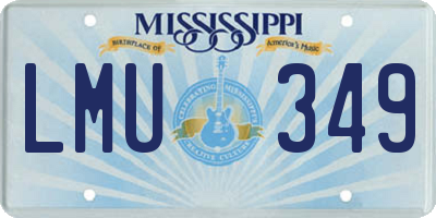 MS license plate LMU349