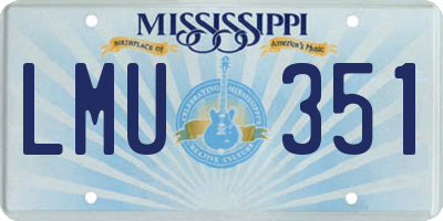 MS license plate LMU351