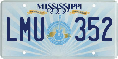 MS license plate LMU352