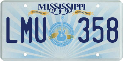 MS license plate LMU358