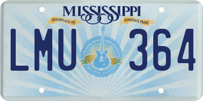 MS license plate LMU364
